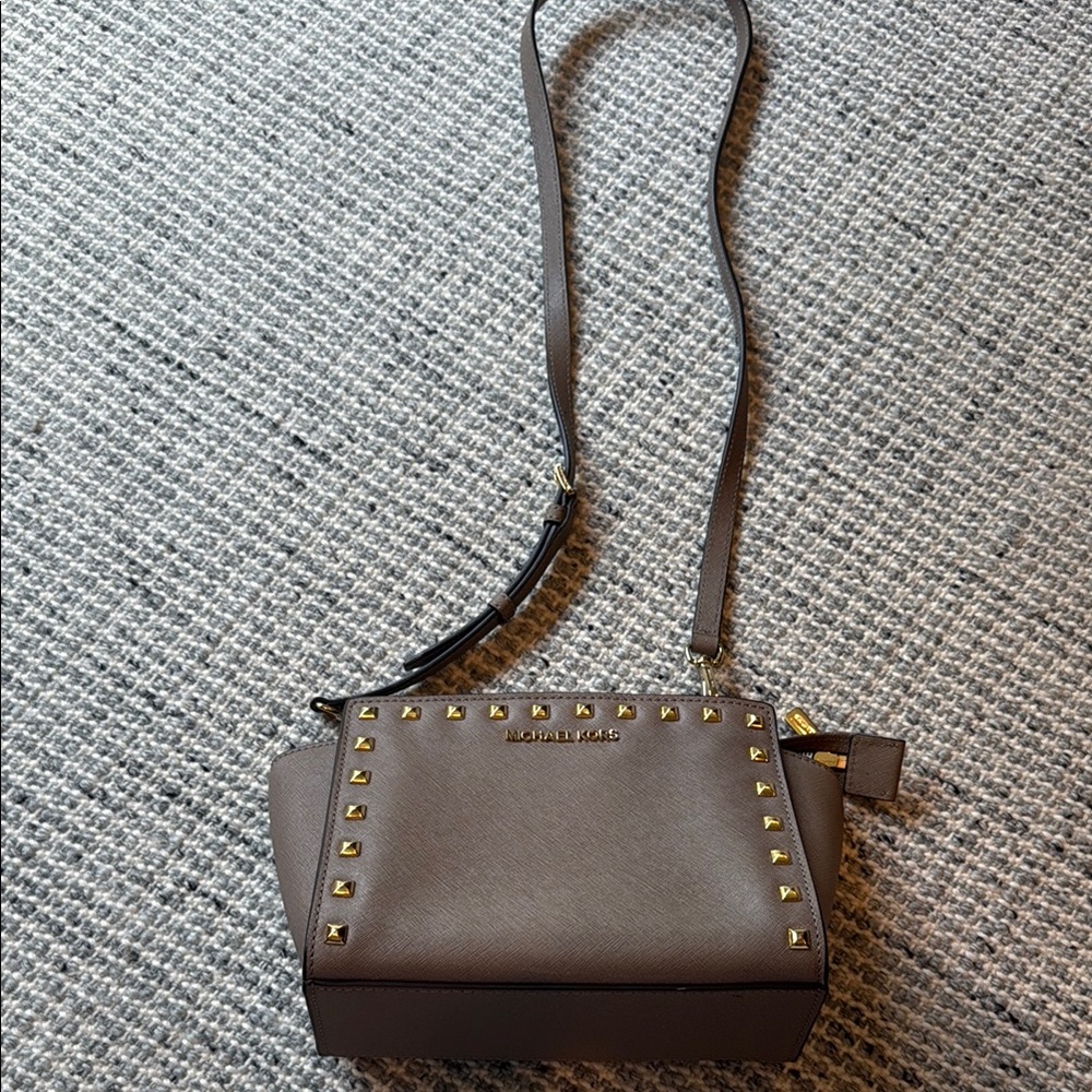 Michael Kors Brown Studded Crossbody Bag Excellent Condition